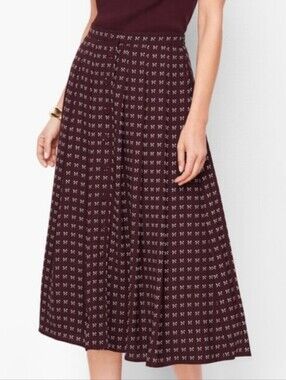 Talbots Dotty Bows Midi Skirt